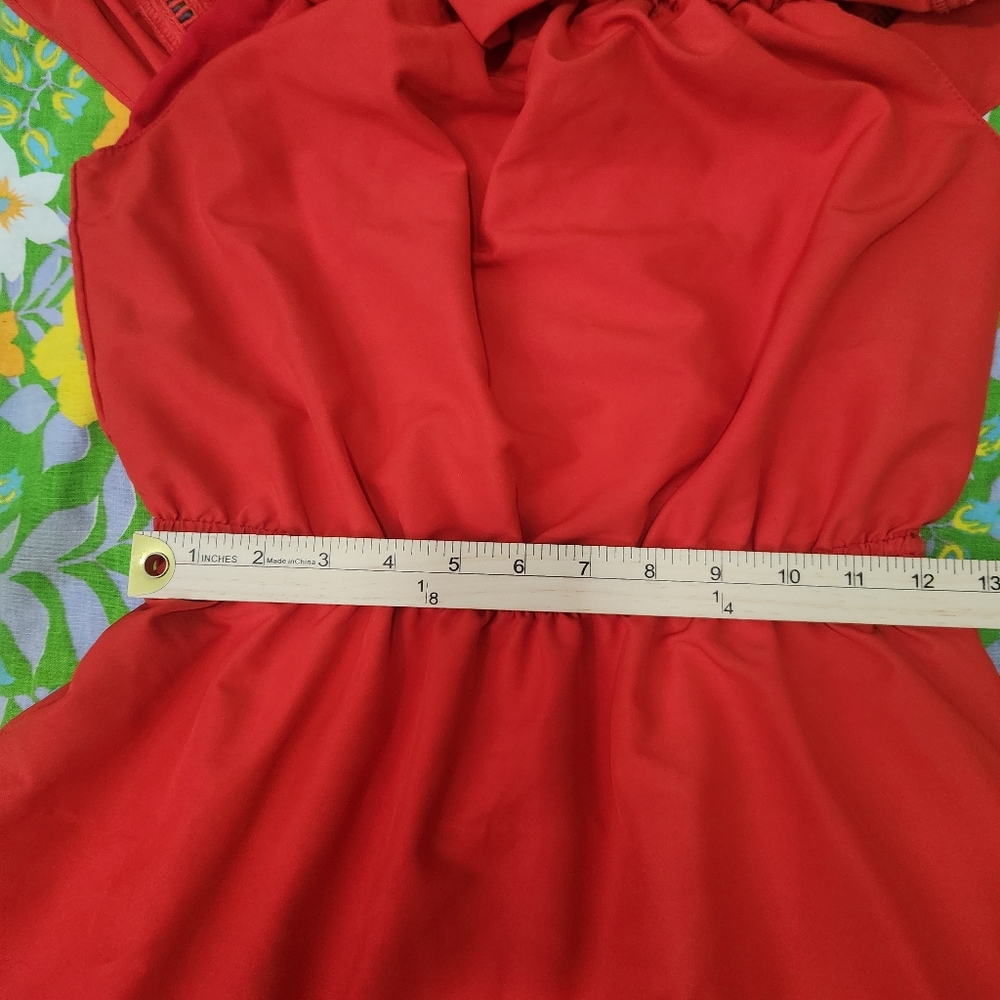 Buddy Basic Red Ruffle Dress - Picture 5 of 7